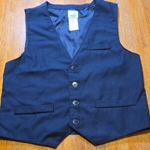 Special Editions Boys 10 Classic Navy 4 Button V-Neck Wedding Party‎ Piano Vest